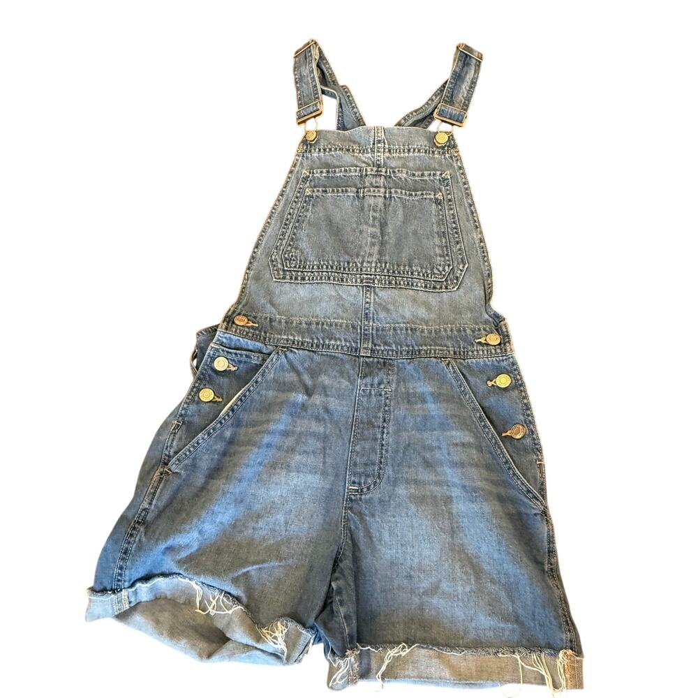 GAP Denim Jean Shortalls Overalls Women S Medium Wash Festival Western Boho